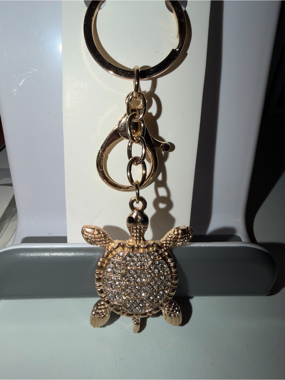 Gold Turtle Keychain Charm - Picture 2 of 2